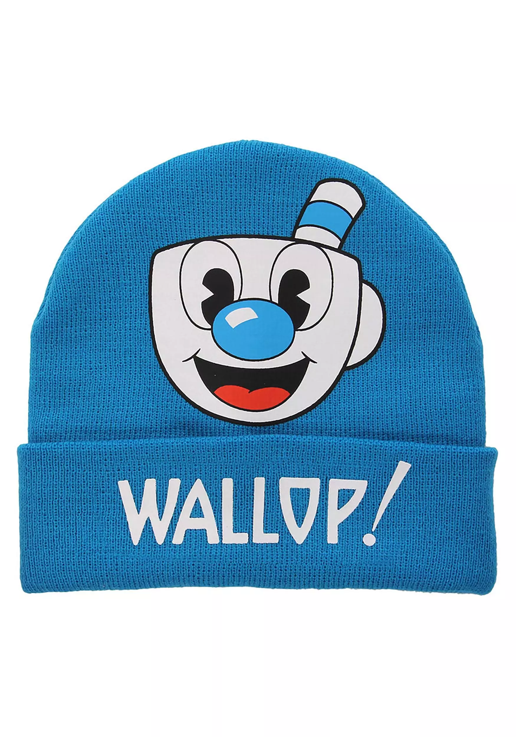 Elope Cuphead | Mugman Printed Folded Cuff Knitted Winter Hat 2 Elope Cuphead | Mugman Printed Folded Cuff Knitted Winter Hat - Image 2