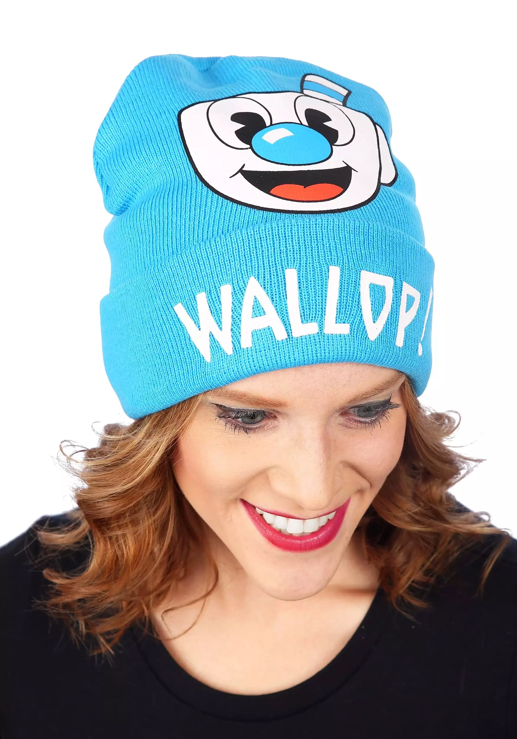 Elope Cuphead | Mugman Printed Folded Cuff Knitted Winter Hat 5 Elope Cuphead | Mugman Printed Folded Cuff Knitted Winter Hat - Image 5