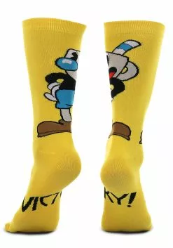 Elope Cuphead Mugman Victory! Crew Socks -Scary Costumes store mugman victory crew socks alt 4