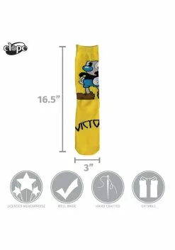 Elope Cuphead Mugman Victory! Crew Socks -Scary Costumes store mugman victory crew socks alt 6