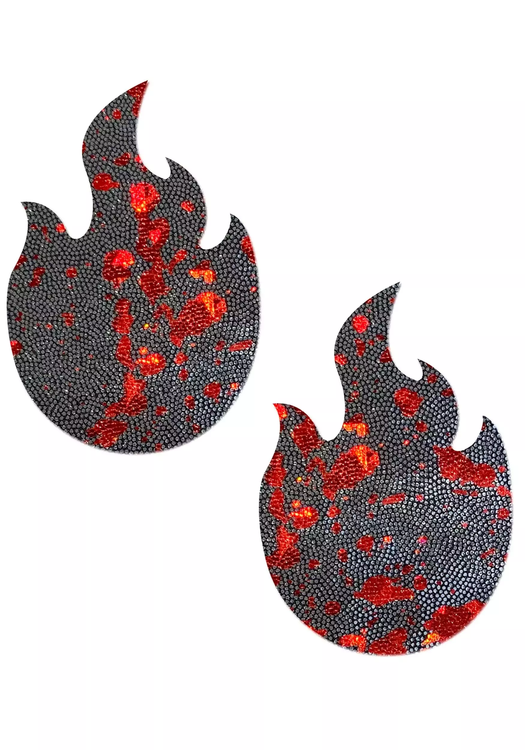 Pastease Black & Red Speckled Flame Pasties 1 Pastease Black & Red Speckled Flame Pasties