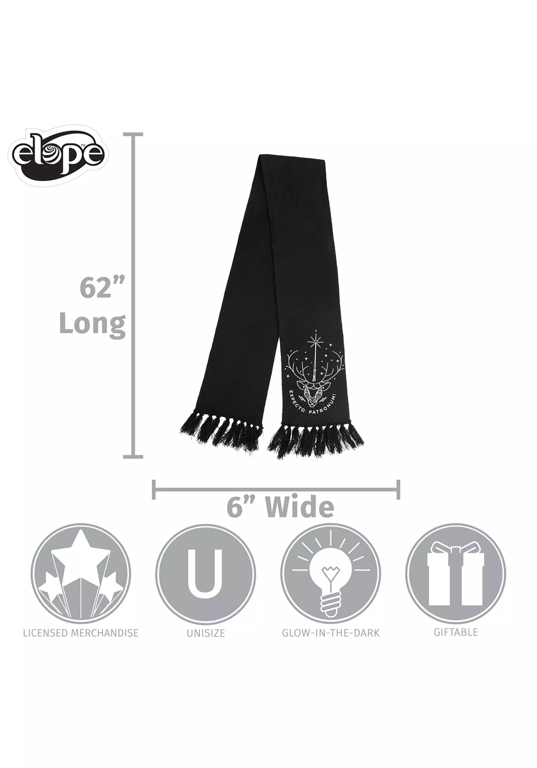 Elope Harry Potter Patronus Glow Knit Scarf 4 Elope Harry Potter Patronus Glow Knit Scarf - Image 4
