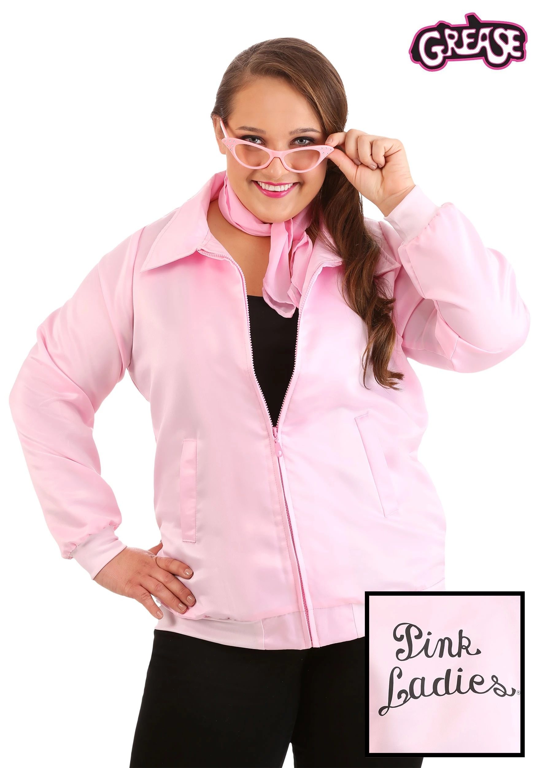 Fun Costumes Women's Plus Size Grease Pink Ladies Costume Jacket 1 Fun Costumes Women's Plus Size Grease Pink Ladies Costume Jacket