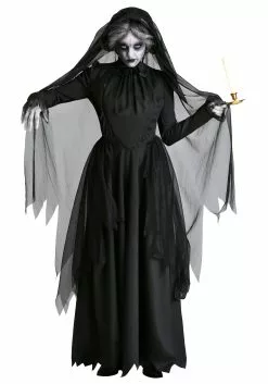 Fun Costumes Lady In Black Plus Size Ghost Costume