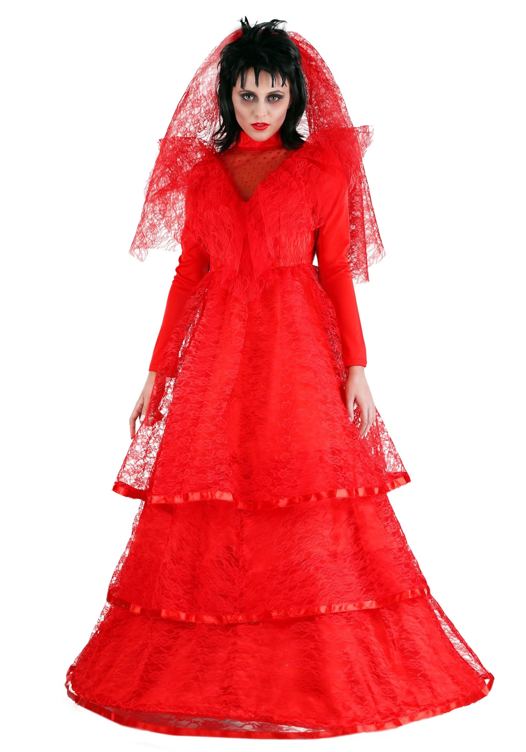 Fun Costumes Red Plus Size Gothic Wedding Dress Costume 1 Fun Costumes Red Plus Size Gothic Wedding Dress Costume