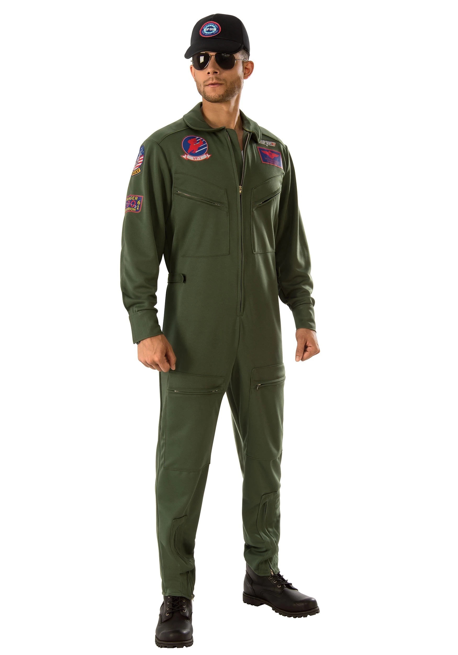 Rubies Costume Co. Inc Top Gun Jumpsuit Mens Plus Size Costume 1 Rubies Costume Co. Inc Top Gun Jumpsuit Mens Plus Size Costume