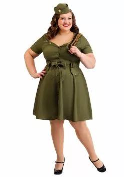 Fun Costumes Women's Plus Size Vintage Combat Cutie
