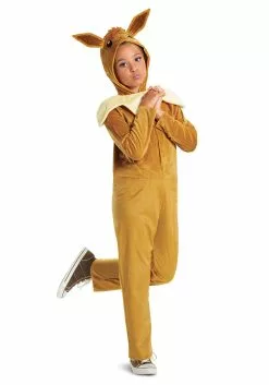 Disguise Kid's Pokémon Eevee Hooded Jumpsuit Classic Costume 5 Disguise Kid's Pokémon Eevee Hooded Jumpsuit Classic Costume -Scary Costumes store pokemon evee hooded jumpsuit classic costume alt 1