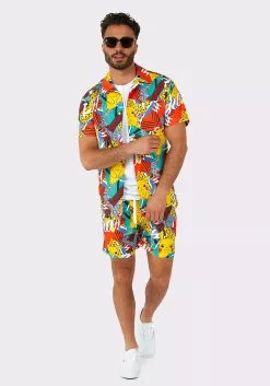 Opposuits Pokémon Pika Pikachu Swimsuit & Shirt For Men -Scary Costumes store pokemon mens pika pikachu swimsuit shirt alt 2