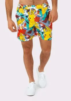 Opposuits Pokémon Pika Pikachu Swimsuit & Shirt For Men -Scary Costumes store pokemon mens pika pikachu swimsuit shirt alt 3