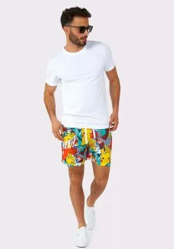 Opposuits Pokémon Pika Pikachu Swimsuit & Shirt For Men -Scary Costumes store pokemon mens pika pikachu swimsuit shirt alt 4