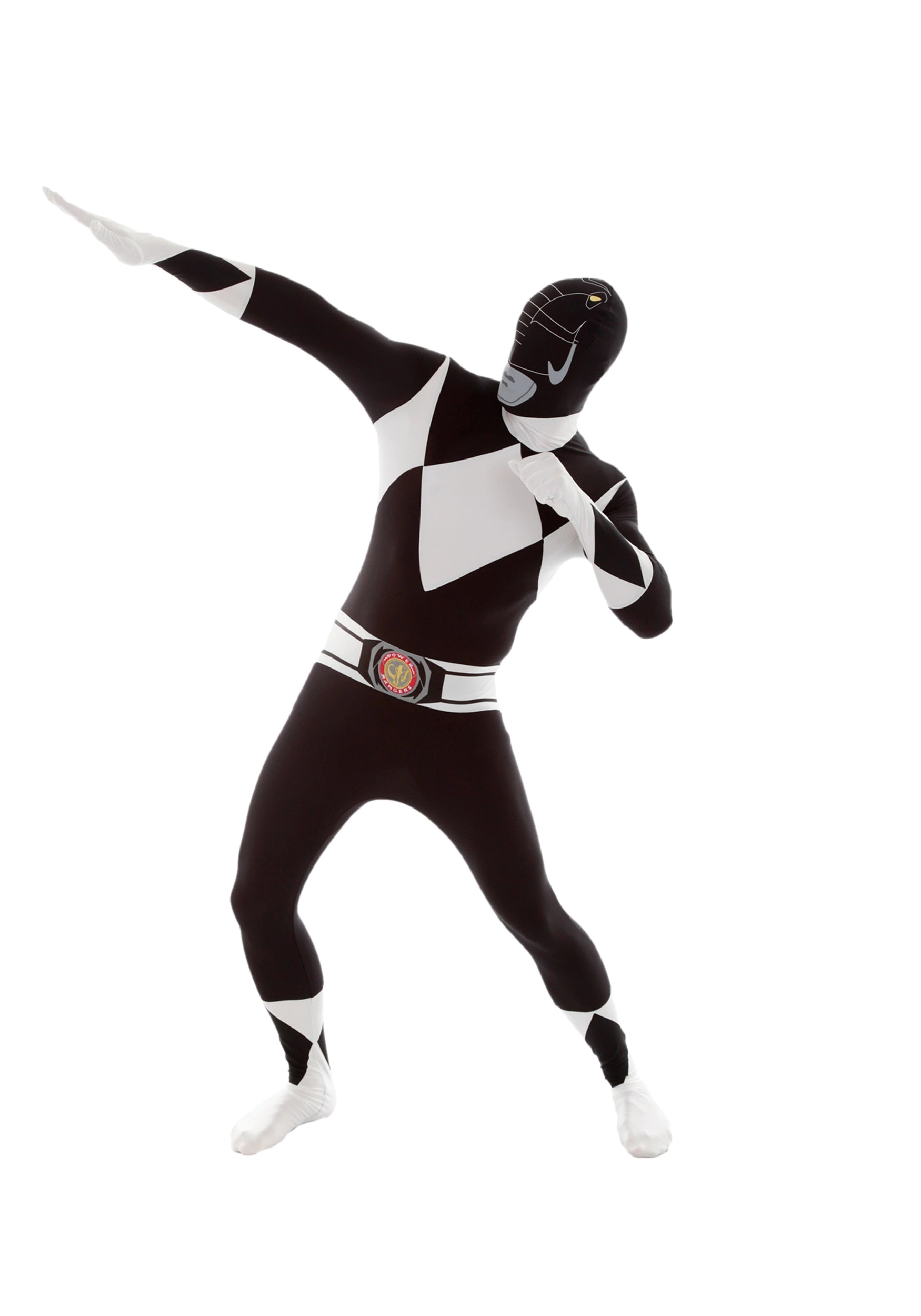 Morphsuits Power Rangers: Black Ranger Morphsuit Costume 2 Morphsuits Power Rangers: Black Ranger Morphsuit Costume - Image 2