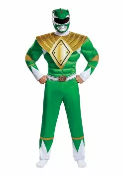 Disguise Power Rangers Green Ranger Men's Costume 6 Disguise Power Rangers Green Ranger Men's Costume -Scary Costumes store power rangers mens green ranger costume alt 2