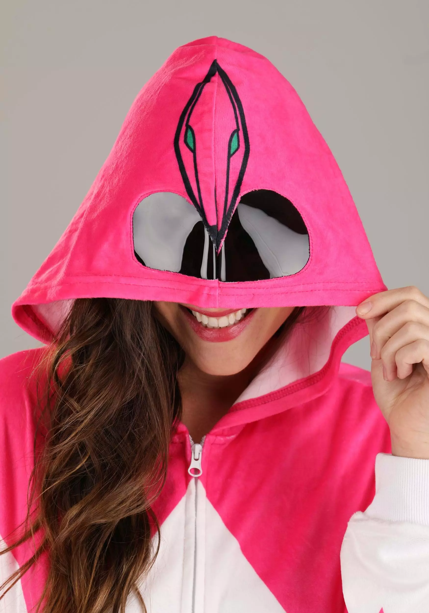 BigWan Apparel Co. Power Rangers Pink Ranger Hooded Union Suit For Adults 7 BigWan Apparel Co. Power Rangers Pink Ranger Hooded Union Suit For Adults - Image 7