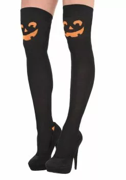 AMSCAN Over The Knee Pumpkin Socks