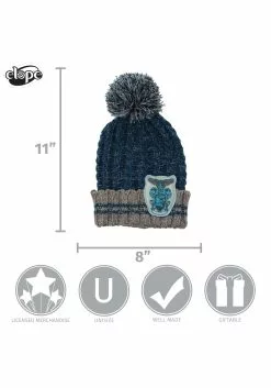 Elope Ravenclaw Heathered Warm Pom Beanie -Scary Costumes store ravenclaw heathered pom beanie alt 4