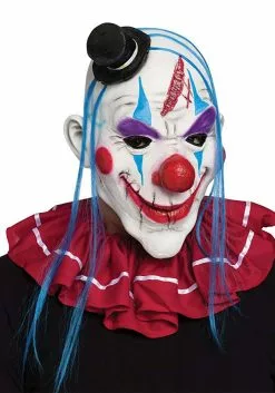 Fun World Red And Blue Evil Clown Mask For Adults