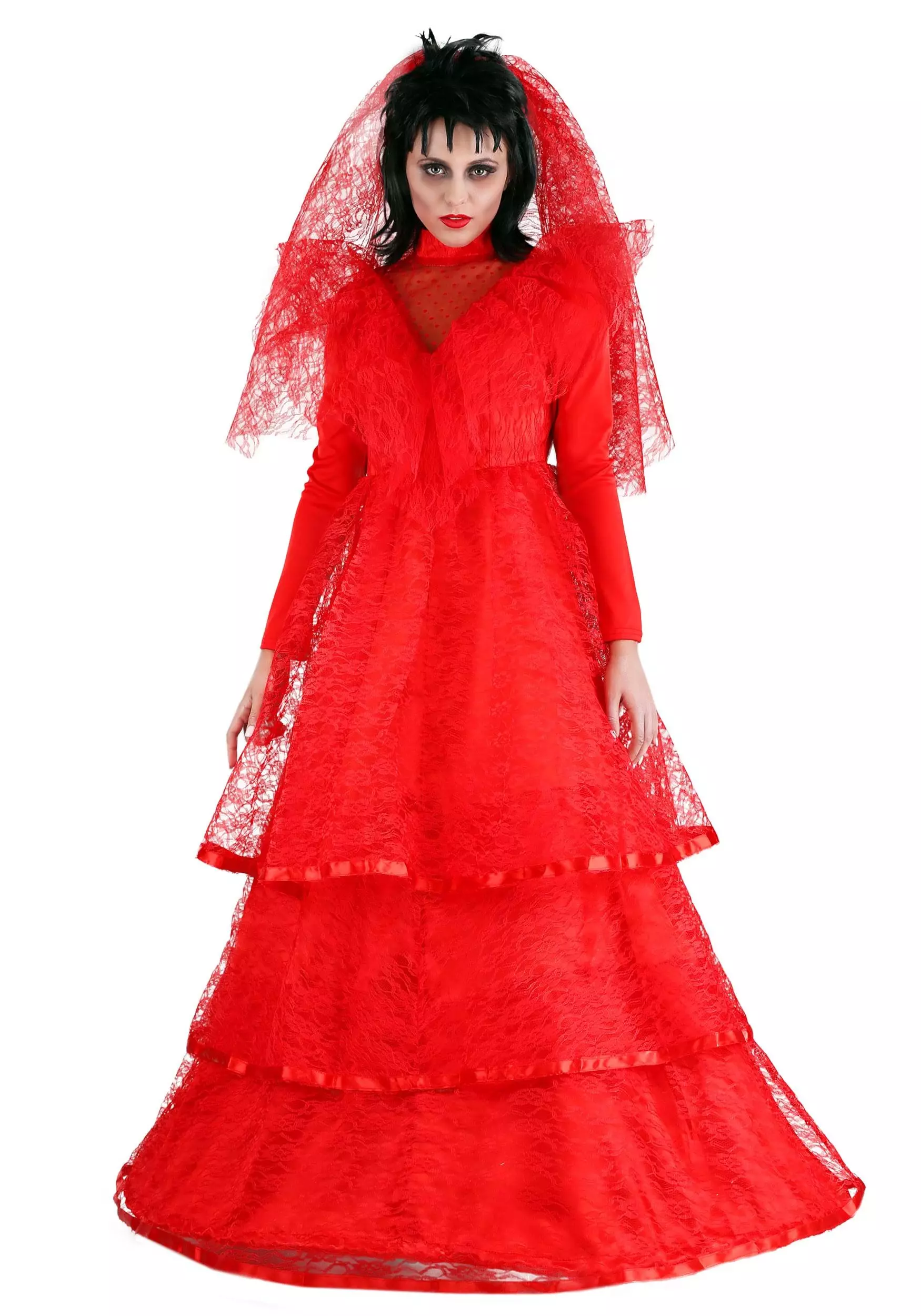 Fun Costumes Red Gothic Wedding Dress Costume 1 Fun Costumes Red Gothic Wedding Dress Costume