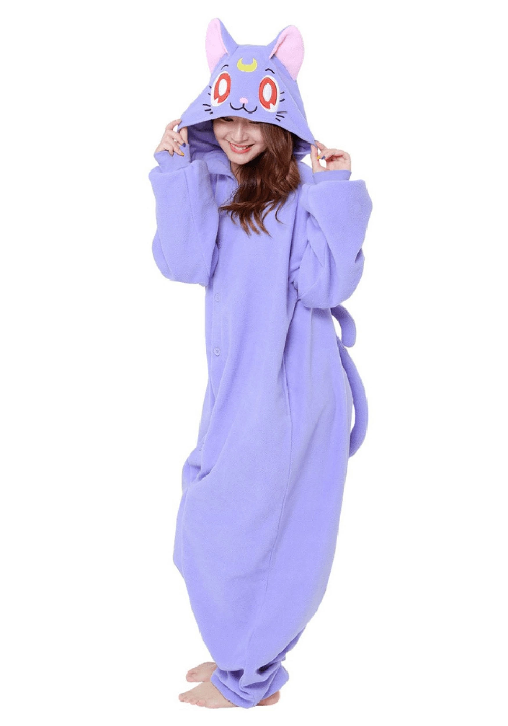 Sazac Sailor Moon Adult Luna Kigurumi Costume 1 Sazac Sailor Moon Adult Luna Kigurumi Costume