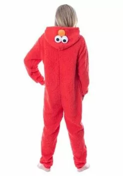 MJC International Adult Sesame Street Elmo Sherpa Union Suit 6 MJC International Adult Sesame Street Elmo Sherpa Union Suit -Scary Costumes store sesame street adult elmo sherpa union suit alt 2