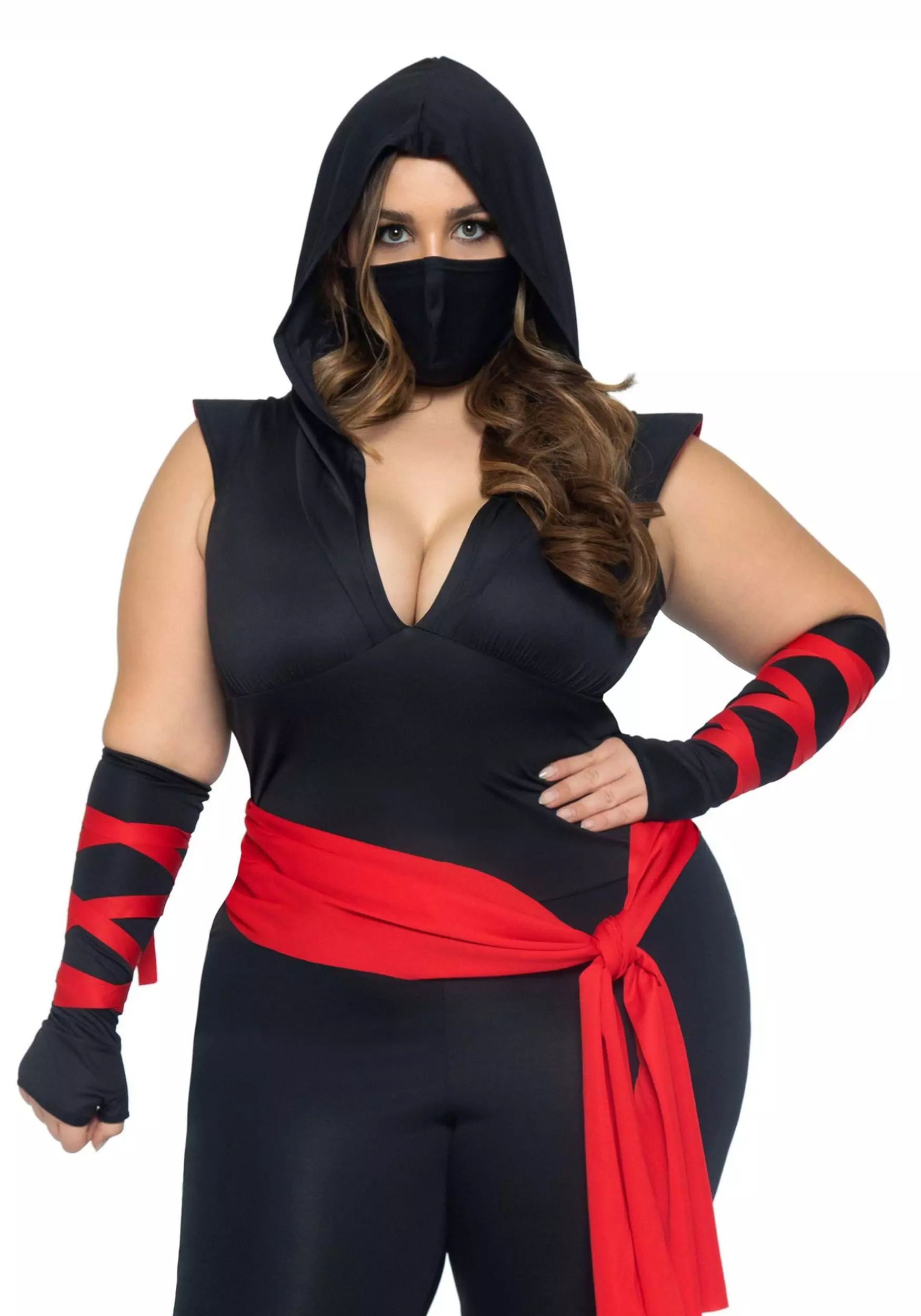 LEG AVENUE Deadly Ninja Women's Sexy Plus Size Costume 3 LEG AVENUE Deadly Ninja Women's Sexy Plus Size Costume - Image 3