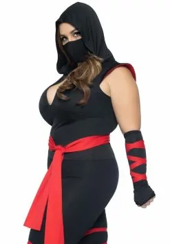 LEG AVENUE Deadly Ninja Women's Sexy Plus Size Costume 7 LEG AVENUE Deadly Ninja Women's Sexy Plus Size Costume -Scary Costumes store sexy deadly ninja womens plus costume alt 3