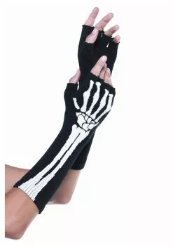 LEG AVENUE Skeleton Fingerless Gloves