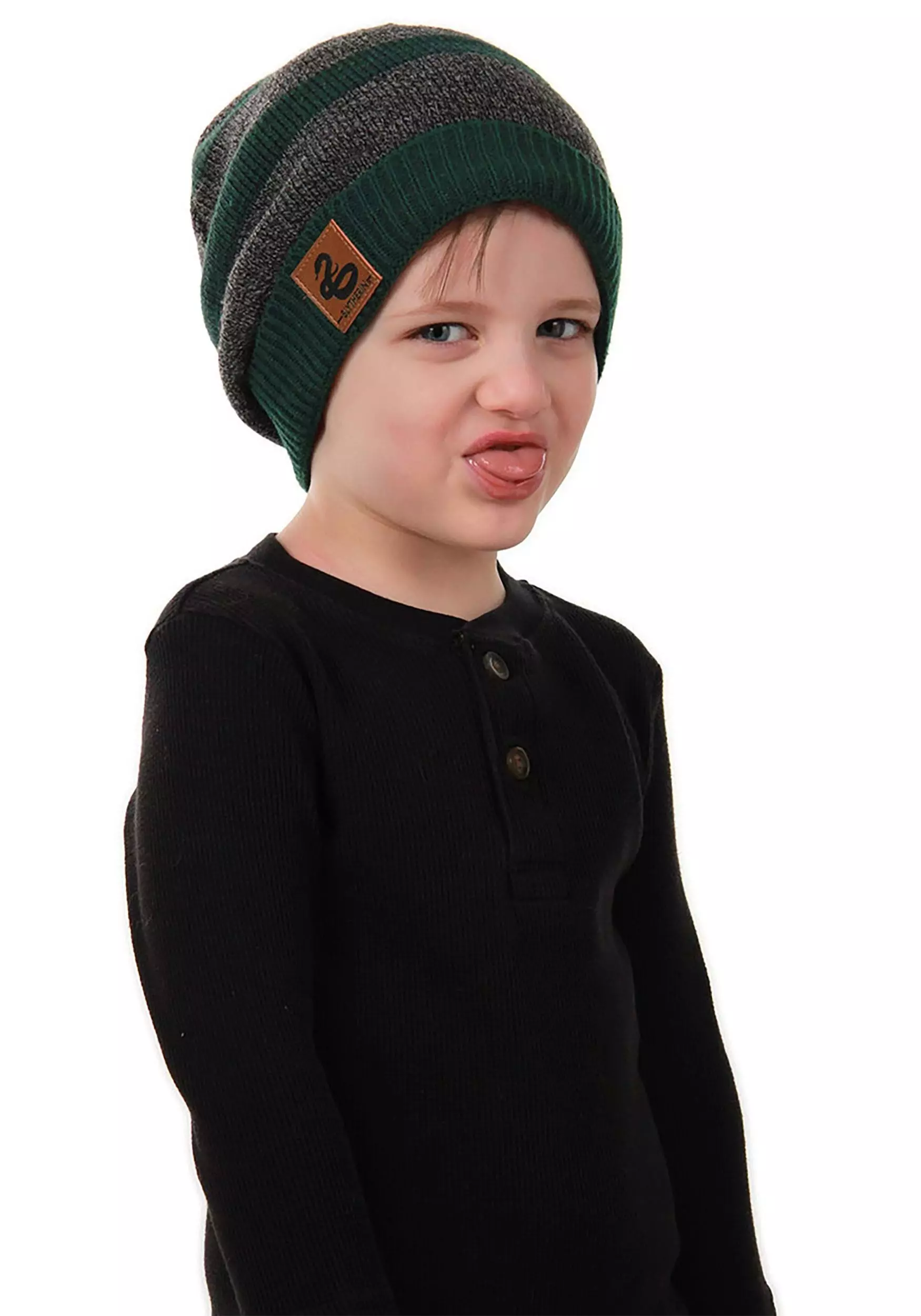 Elope Slytherin Heathered Knit Warm Beanie 2 Elope Slytherin Heathered Knit Warm Beanie - Image 2