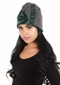 Elope Slytherin Reversible Warm Knit Beanie 7 Elope Slytherin Reversible Warm Knit Beanie -Scary Costumes store slytherin reversible knit beanie alt 3
