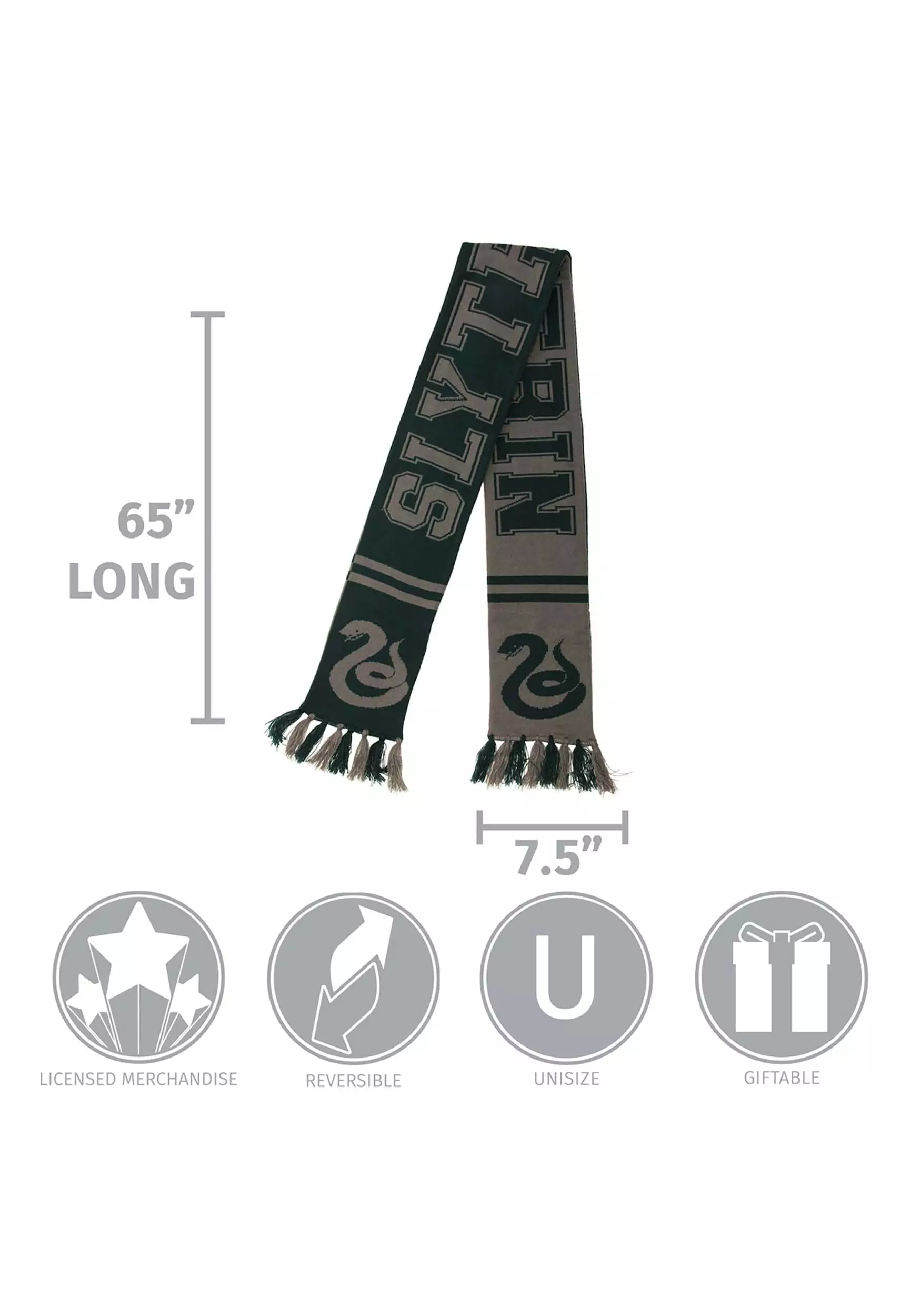 Elope Slytherin Reversible Winter Knit Scarf 4 Elope Slytherin Reversible Winter Knit Scarf - Image 4