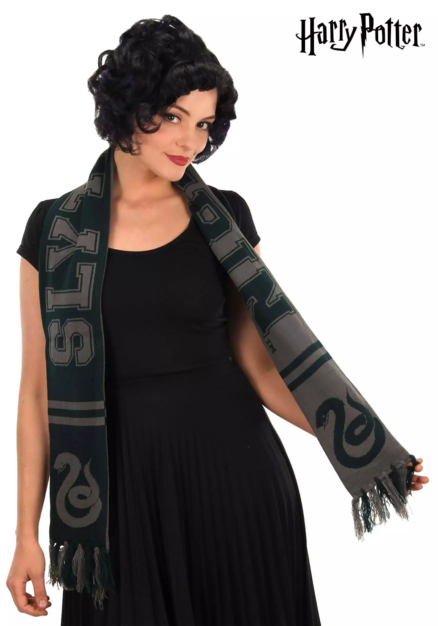 Elope Slytherin Reversible Winter Knit Scarf 1 Elope Slytherin Reversible Winter Knit Scarf