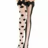 MUSIC LEGS Women's Spotted And Striped Clown Thigh Highs