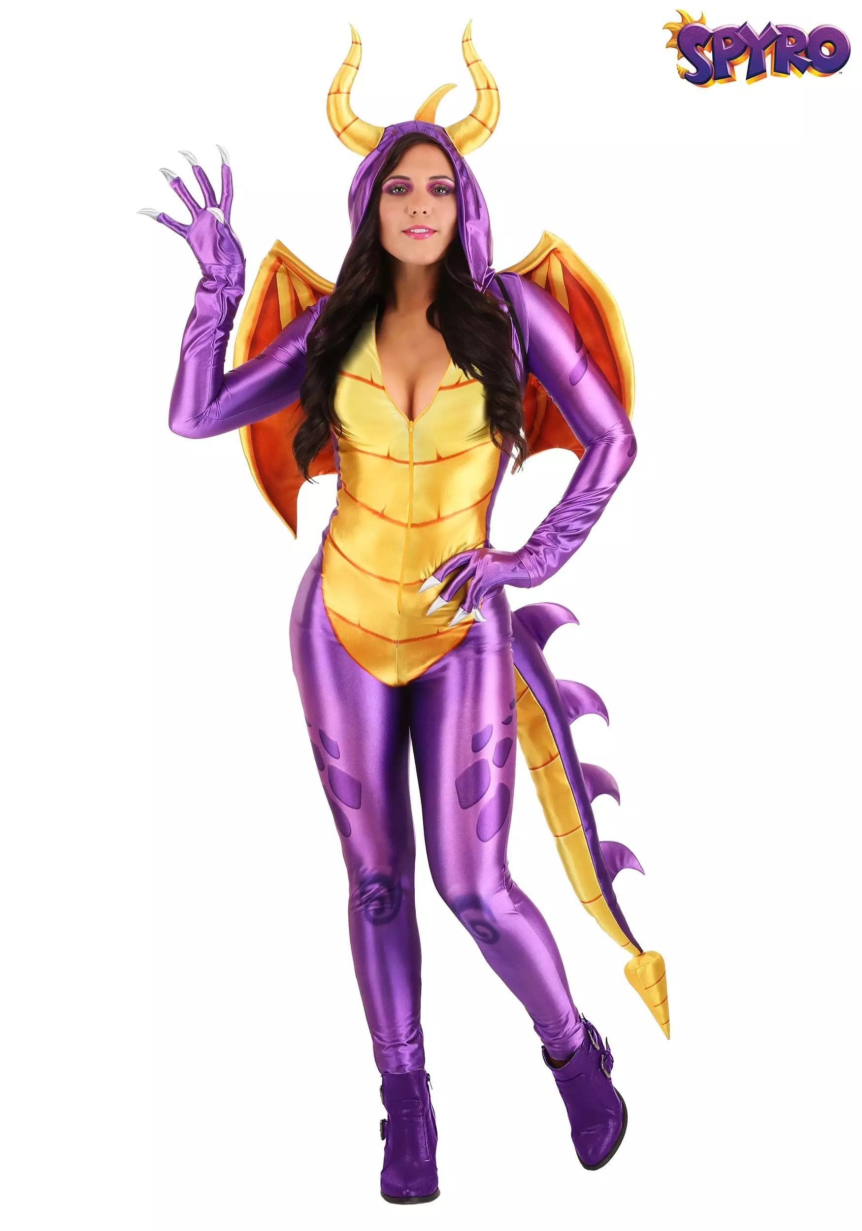 Fun Costumes Spyro The Dragon Costume Jumpsuit For Women 1 Fun Costumes Spyro The Dragon Costume Jumpsuit For Women