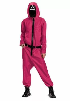 Disguise Squid Game Triangle Guard Adult Jumpsuit -Scary Costumes store squid game adult triangle guard jumpsuit alt 2