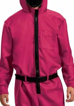 Disguise Squid Game Triangle Guard Adult Jumpsuit -Scary Costumes store squid game adult triangle guard jumpsuit alt 4