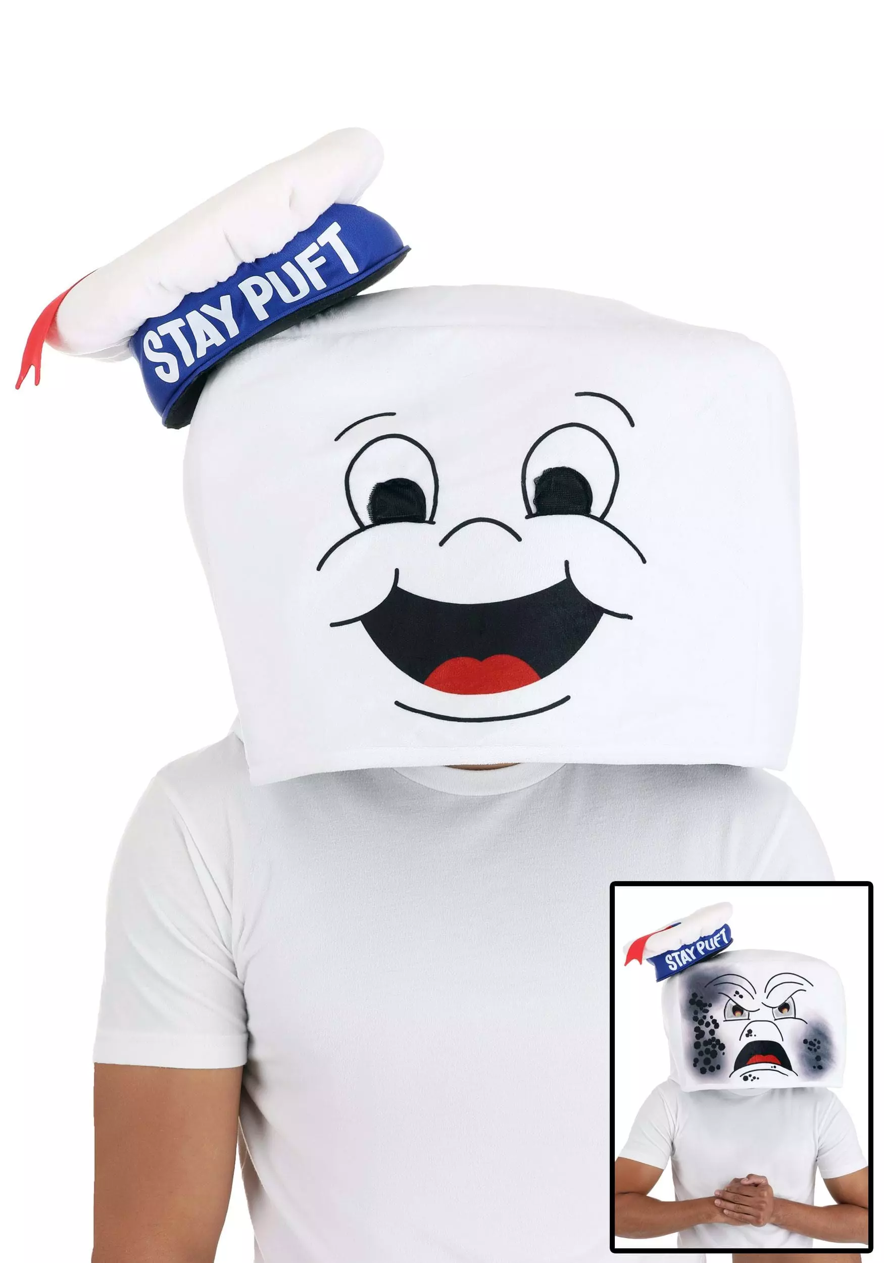 Elope Stay Puft Reversible Adult Costume Hat Mask 1 Elope Stay Puft Reversible Adult Costume Hat Mask