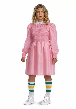 Disguise Stranger Things Classic Pink Dress Eleven Tween Costume