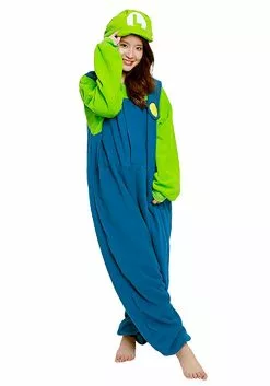 Sazac Super Mario Brothers Adult Luigi Kigurumi Costume -Scary Costumes store super mario brothers adult luigi kigurumi costume alt 2