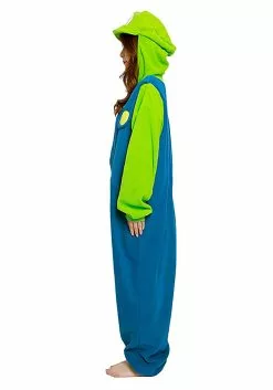 Sazac Super Mario Brothers Adult Luigi Kigurumi Costume -Scary Costumes store super mario brothers adult luigi kigurumi costume alt 3