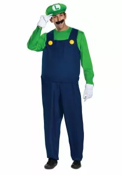 Disguise Super Mario Brothers Men's Luigi Deluxe Costume