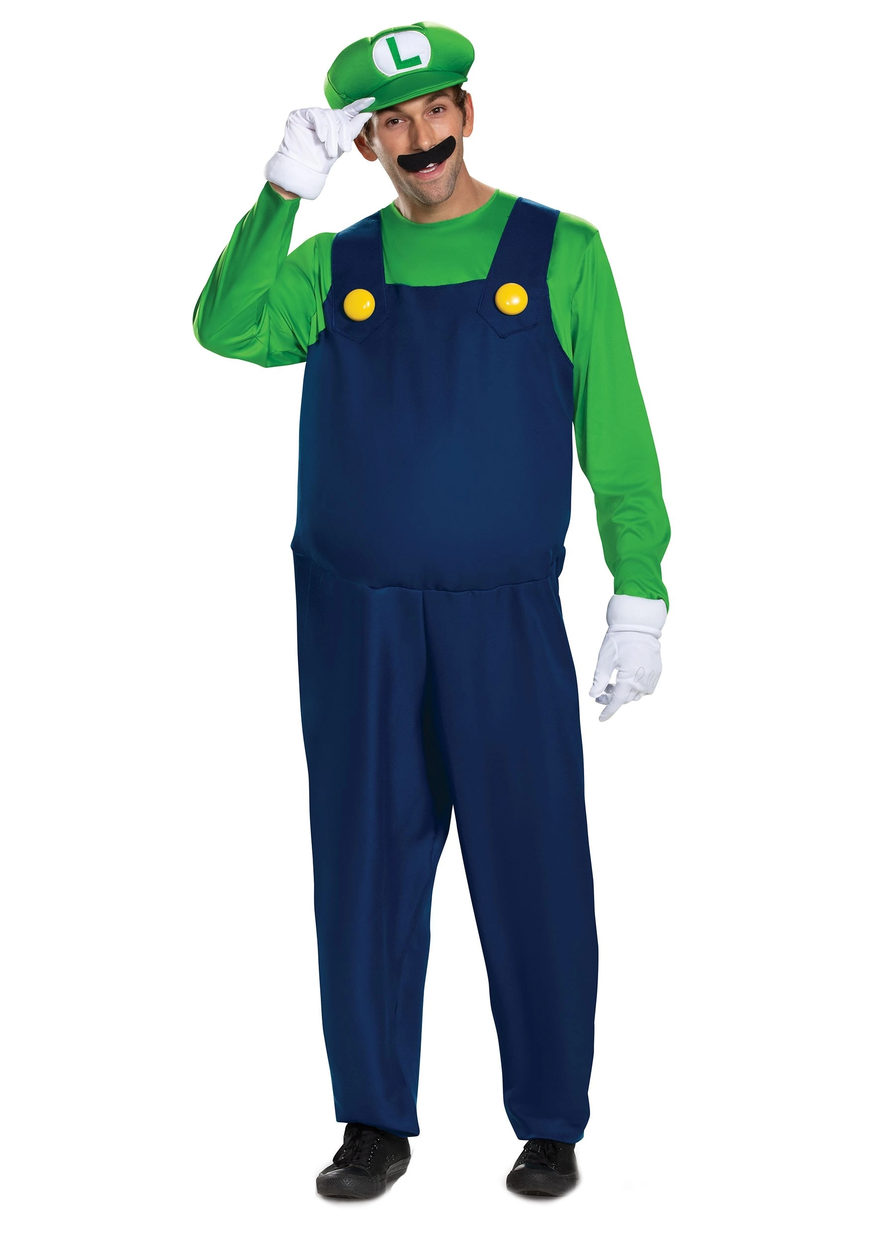 Disguise Super Mario Brothers Men's Luigi Deluxe Costume 1 Disguise Super Mario Brothers Men's Luigi Deluxe Costume