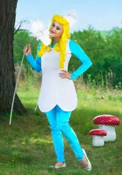 Boloparty The Smurfs Women's Smurfette Costume 12 Boloparty The Smurfs Women's Smurfette Costume -Scary Costumes store the smurfs womens adult smurf smurfette costume alt 4