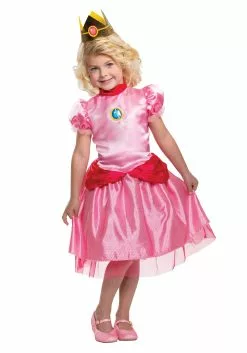 Disguise Super Mario Classic Princess Peach Costume For Toddlers