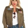 LEG AVENUE Top Gun Adult Bomber Costume Jacket