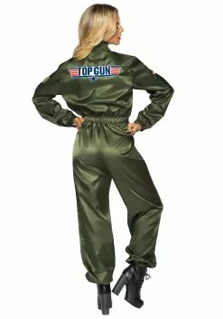 LEG AVENUE Top Gun Flight Suit Costume For Women -Scary Costumes store top gun womens flight suit costume alt 2