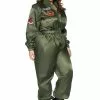 LEG AVENUE Top-Gun Women's Plus Size Flight Suit Costume