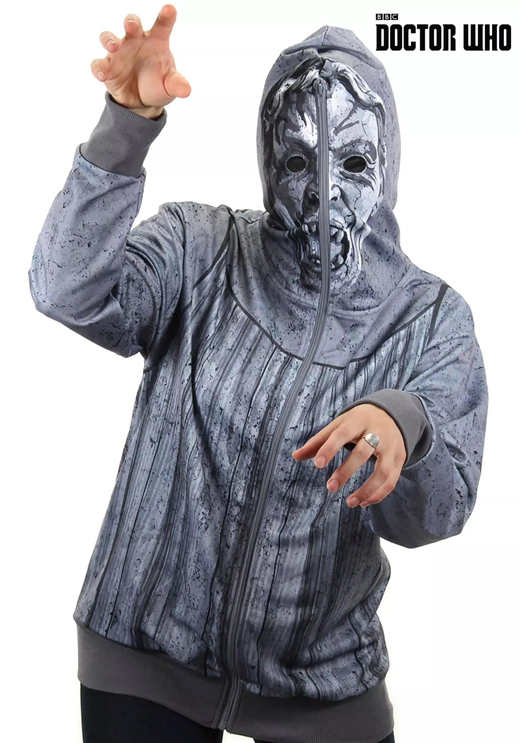 Elope Weeping Angel Men's Full Zip-Up Hoodie 1 Elope Weeping Angel Men's Full Zip-Up Hoodie