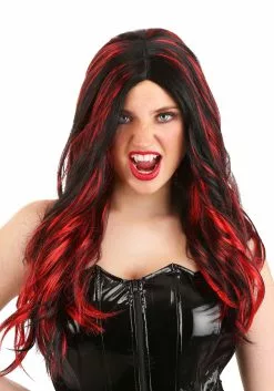 Partytime Costume & Lingerie (Yiwu) Factory Black And Red Vampire Wig For Women