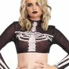 LEG AVENUE Black Skeleton High Neck Women's Crop Top Costume