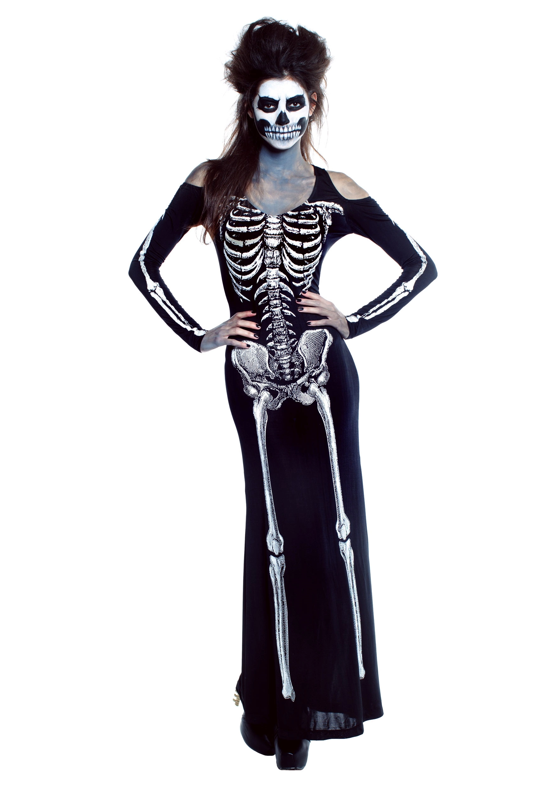 Seeing Red Women's Bone Appetit Skeleton Long Dress Costume 1 Seeing Red Women's Bone Appetit Skeleton Long Dress Costume